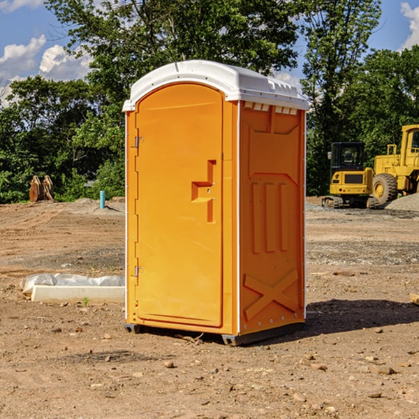 how often are the portable restrooms cleaned and serviced during a rental period in Rainsville